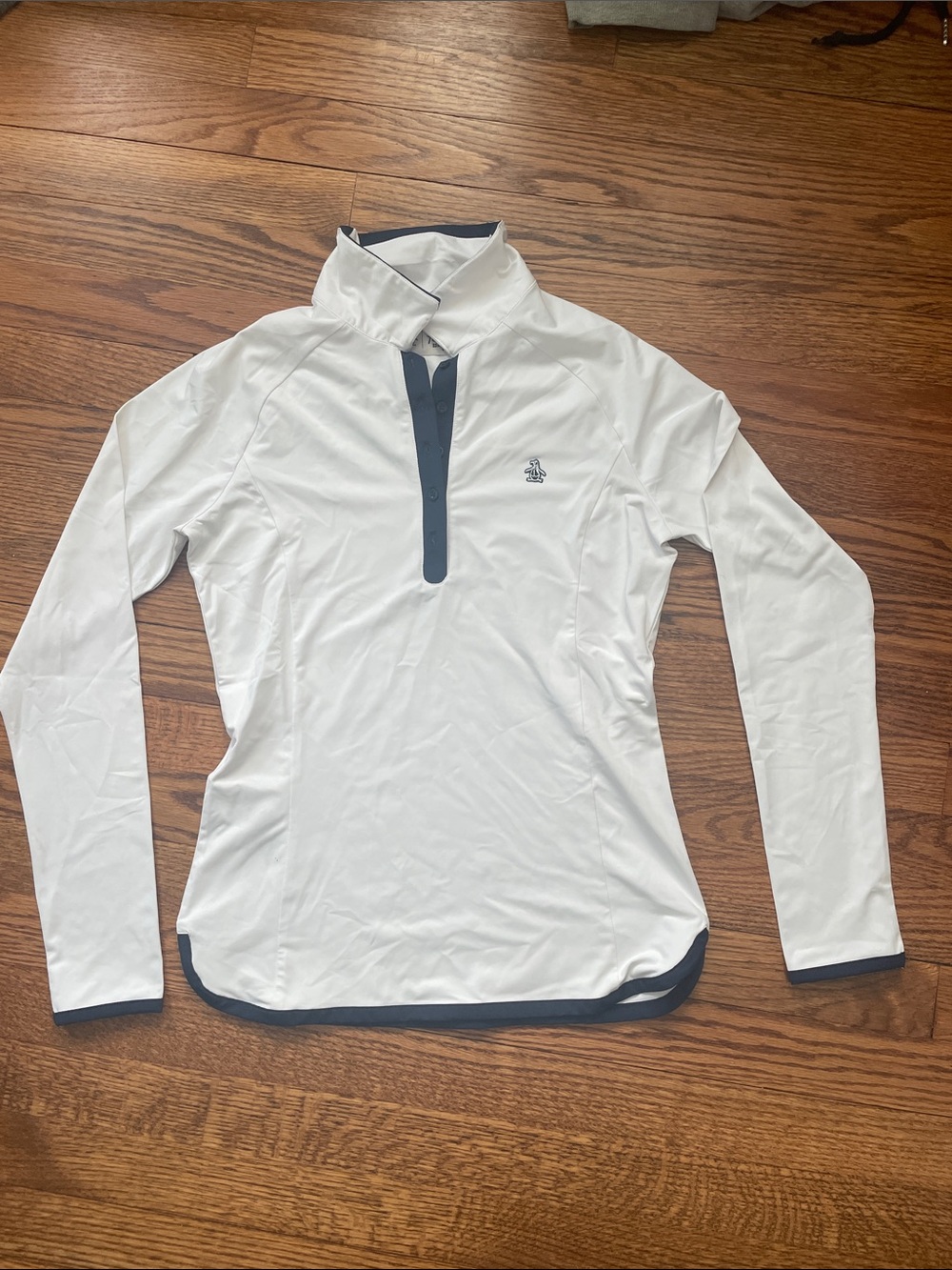 Original Penguin White Golf Shirt with Navy Embroidered Logo